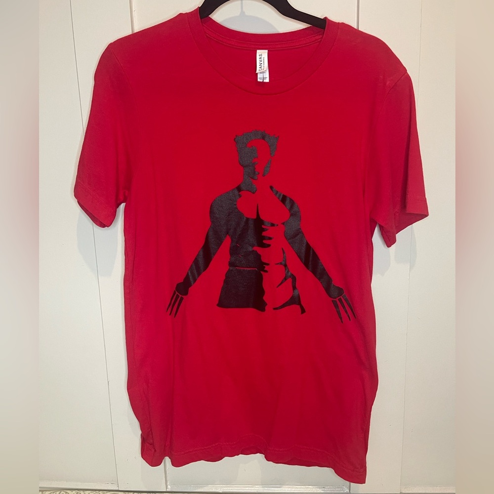 Red/Black Wolverine Silhouette TShirt on a Bella+Canvas Size Medium - New